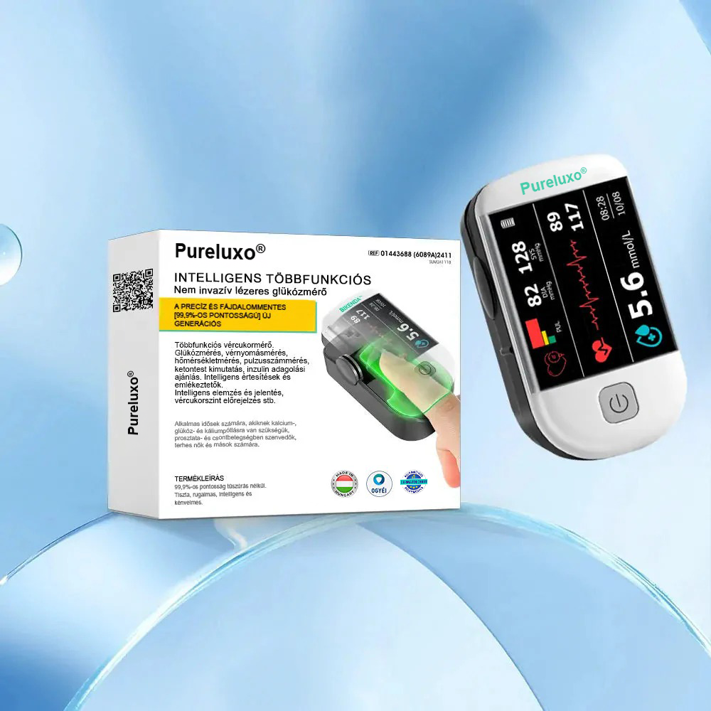 Pureluxo® következő generációs intelligens, többfunkciós, nem invazív lézeres vércukormérő 👩‍💼[99,9%-os pontosság]👩‍💼👩‍💼
