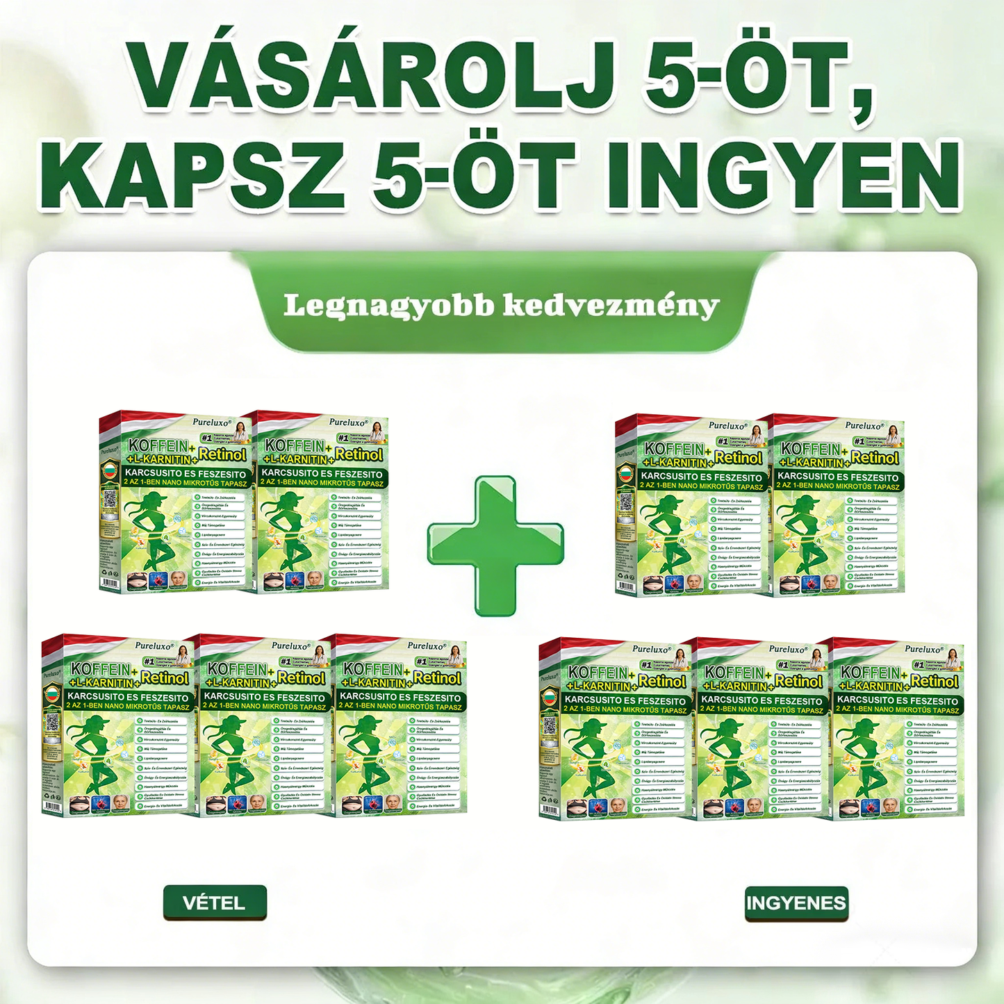 🍃Ajánlott a Semmelweis Kórház által · 👩‍⚕️BENU hivatalos üzlet| 🎁 Pureluxo® Glumasetide 8 az 1-ben Karcsú és Egészséges Nano Mikrotűs Tapasz 🎁🎁