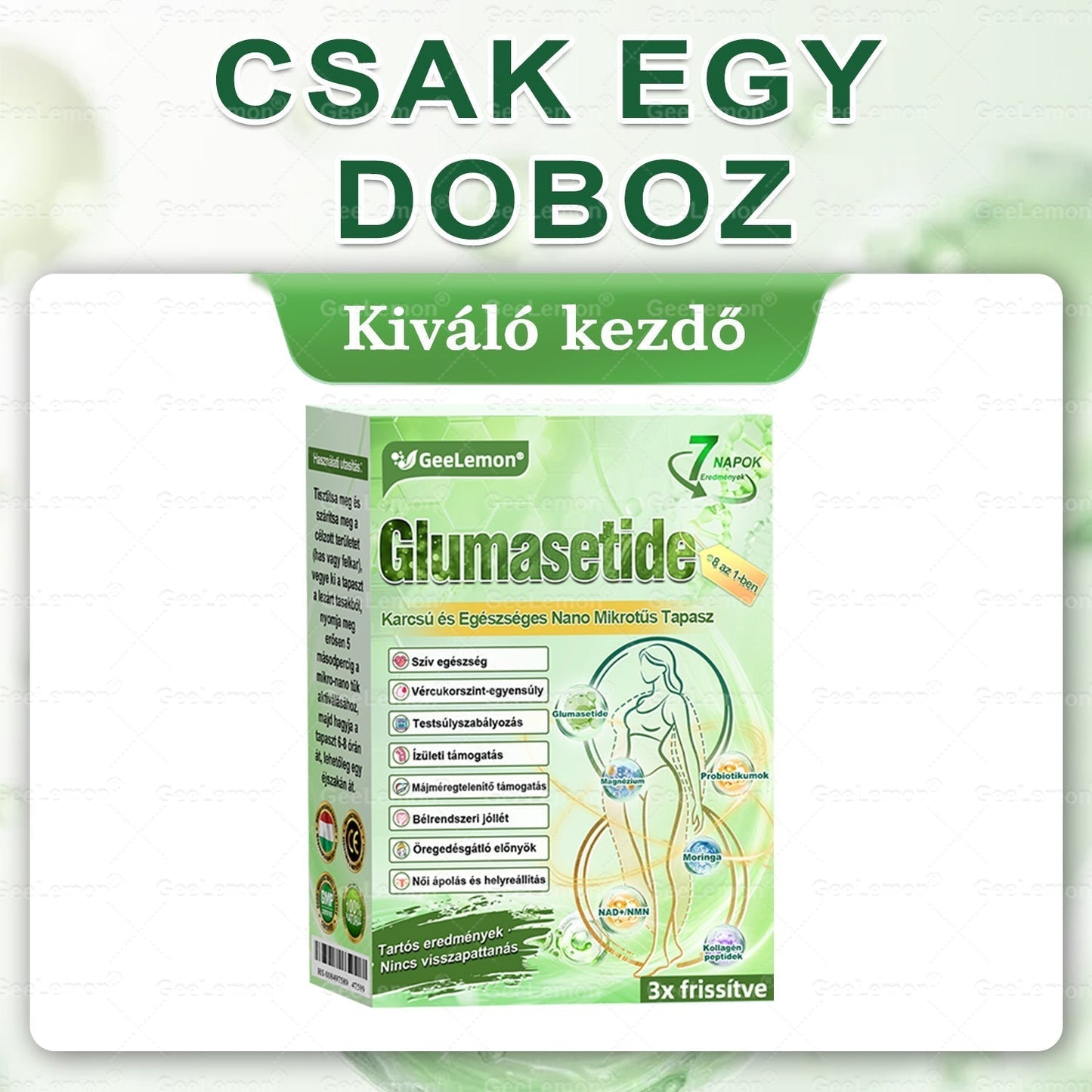 🎄🎄Ajánlott a Semmelweis Kórház által · 👩‍⚕️BENU hivatalos üzlet| 🎁 𝐆𝐞𝑒𝐿𝑒𝐦𝐨𝐧® Glumasetide 8 az 1-ben Karcsú és Egészséges Nano Mikrotűs Tapasz  🎁